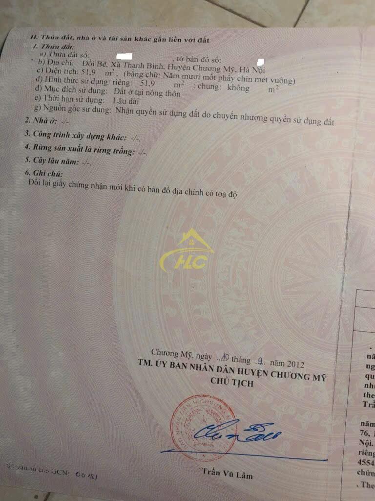51.9m2 Thanh Bình – Chương Mỹ – Hà Nội 51.9m2 Thanh Bình – Chương Mỹ – Hà Nội