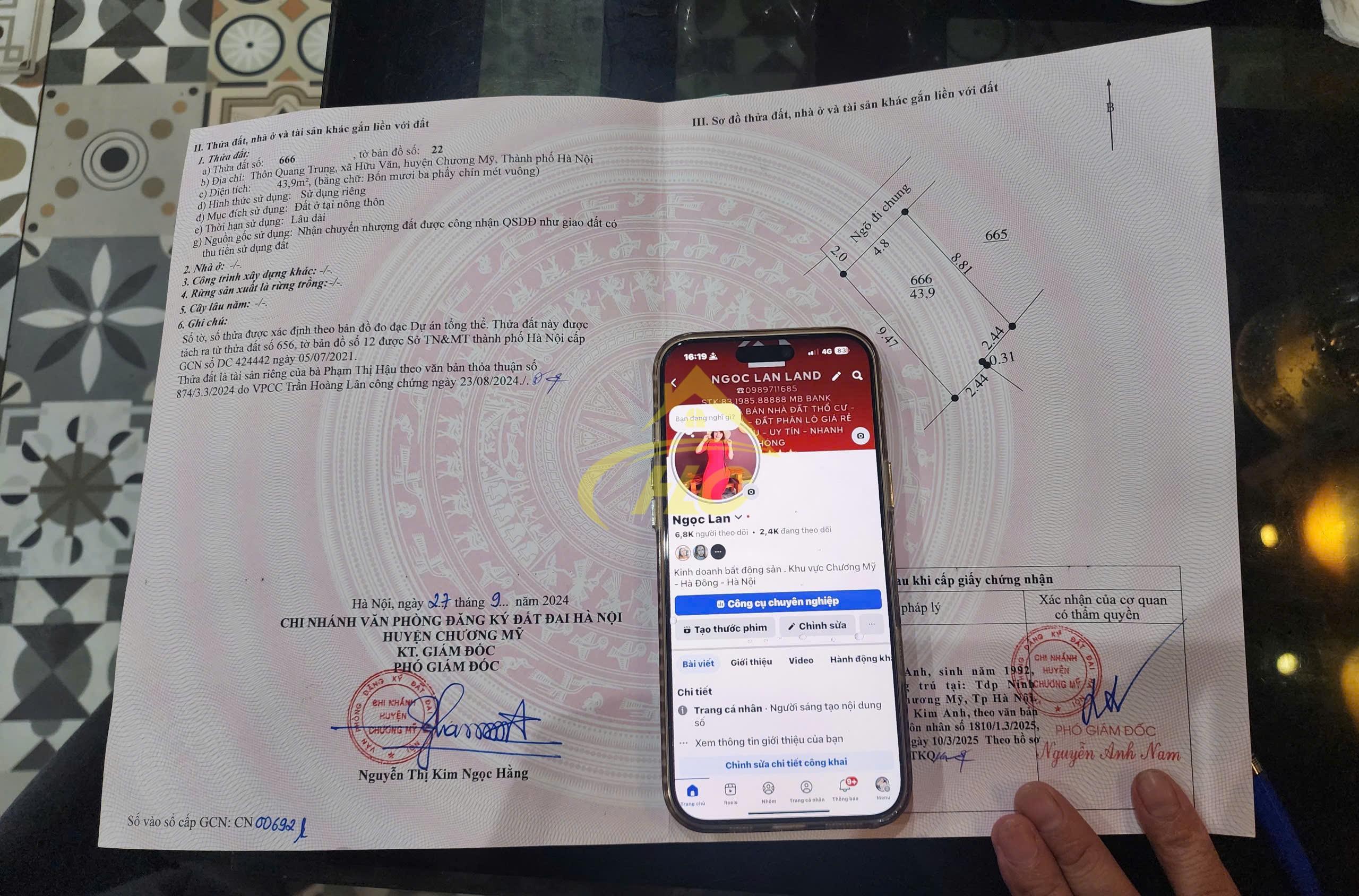 43,9m Thôn Quang Trung Chợ Hữu Văn 43,9m Thôn Quang Trung Chợ Hữu Văn