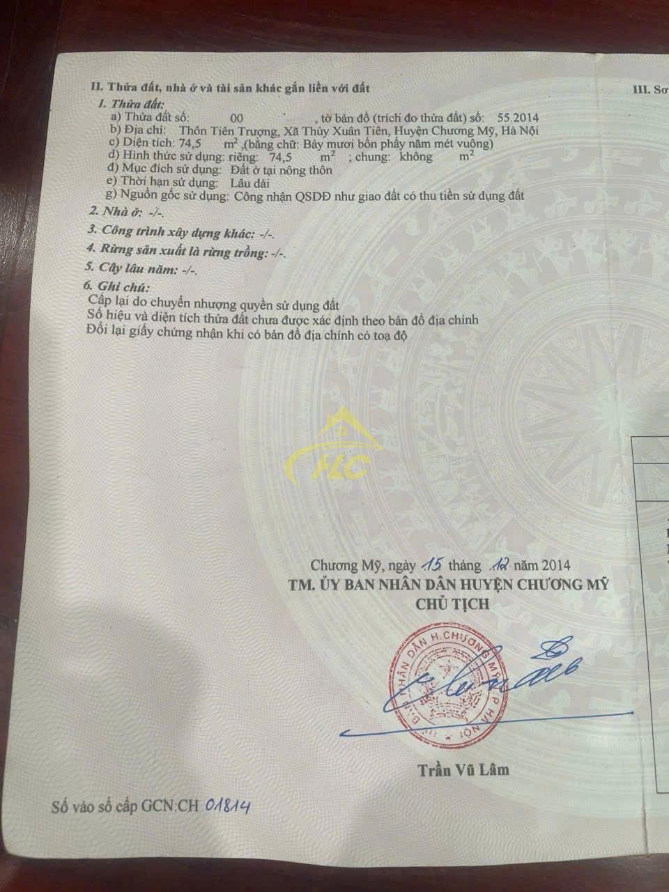 74,5m Lô Đất Đẹp Tiên Trượng Xuân Mai 74,5m Lô Đất Đẹp Tiên Trượng Xuân Mai