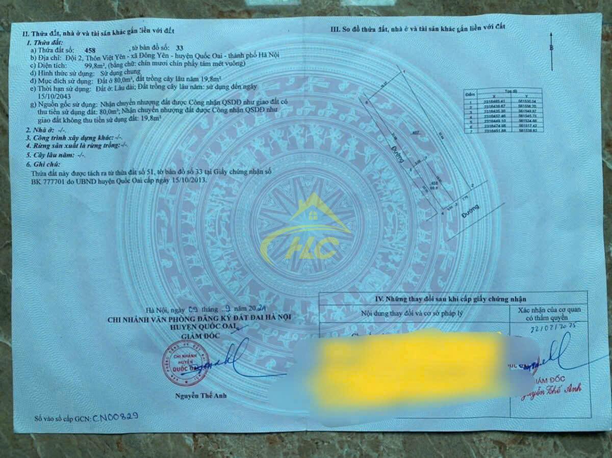 Đất Lô Góc Trục Kinh Doanh Đông Yên Quốc Oai Đất Lô Góc Trục Kinh Doanh Đông Yên Quốc Oai