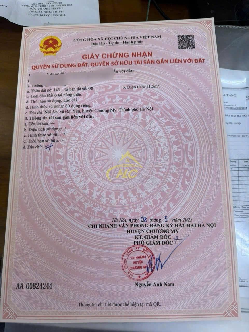 Lô Đất 51,5m Đại Yên, Chương Mỹ, Hà Nội Lô Đất 51,5m Đại Yên, Chương Mỹ, Hà Nội