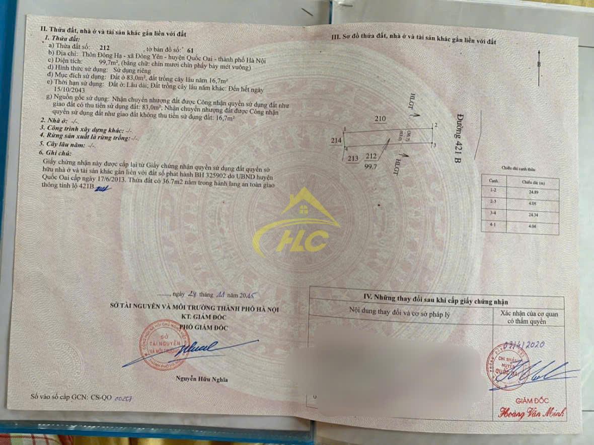 💥 BÁN LÔ ĐẤT 99,7M TẶNG NHÀ – ĐÔNG YÊN – QUỐC OAI 💥 💥 BÁN LÔ ĐẤT 99,7M TẶNG NHÀ – ĐÔNG YÊN – QUỐC OAI 💥