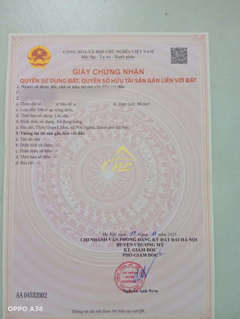 💥 LÔ ĐẤT 88M² ĐẸP, VUÔNG VẮN TẠI QUAN CHÂM – PHÚ NGHĨA | MẶT TIỀN RỘNG 💥 💥 LÔ ĐẤT 88M² ĐẸP, VUÔNG VẮN TẠI QUAN CHÂM – PHÚ NGHĨA | MẶT TIỀN RỘNG 💥
